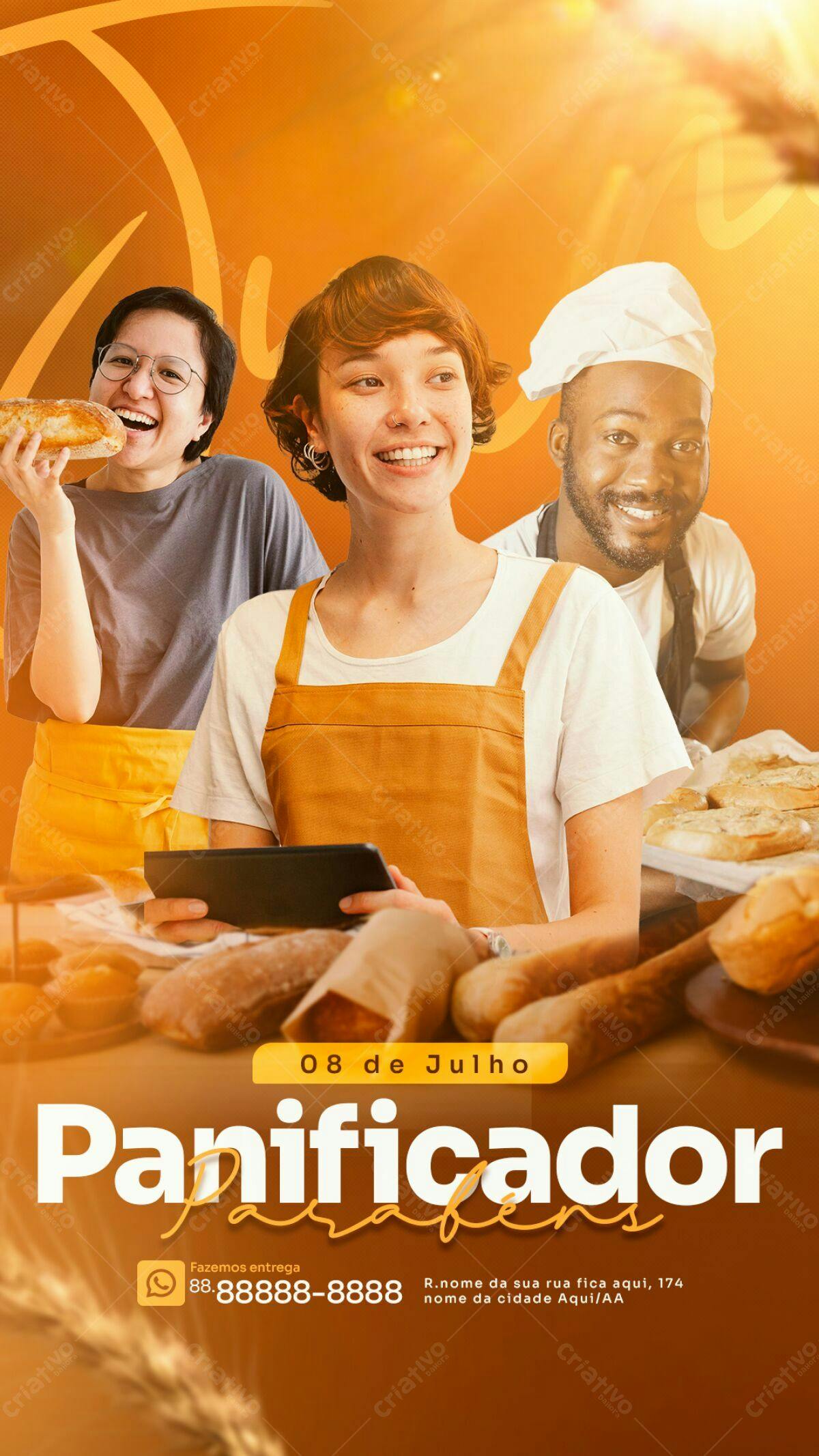 Flyer para Panificadora PSD Editável