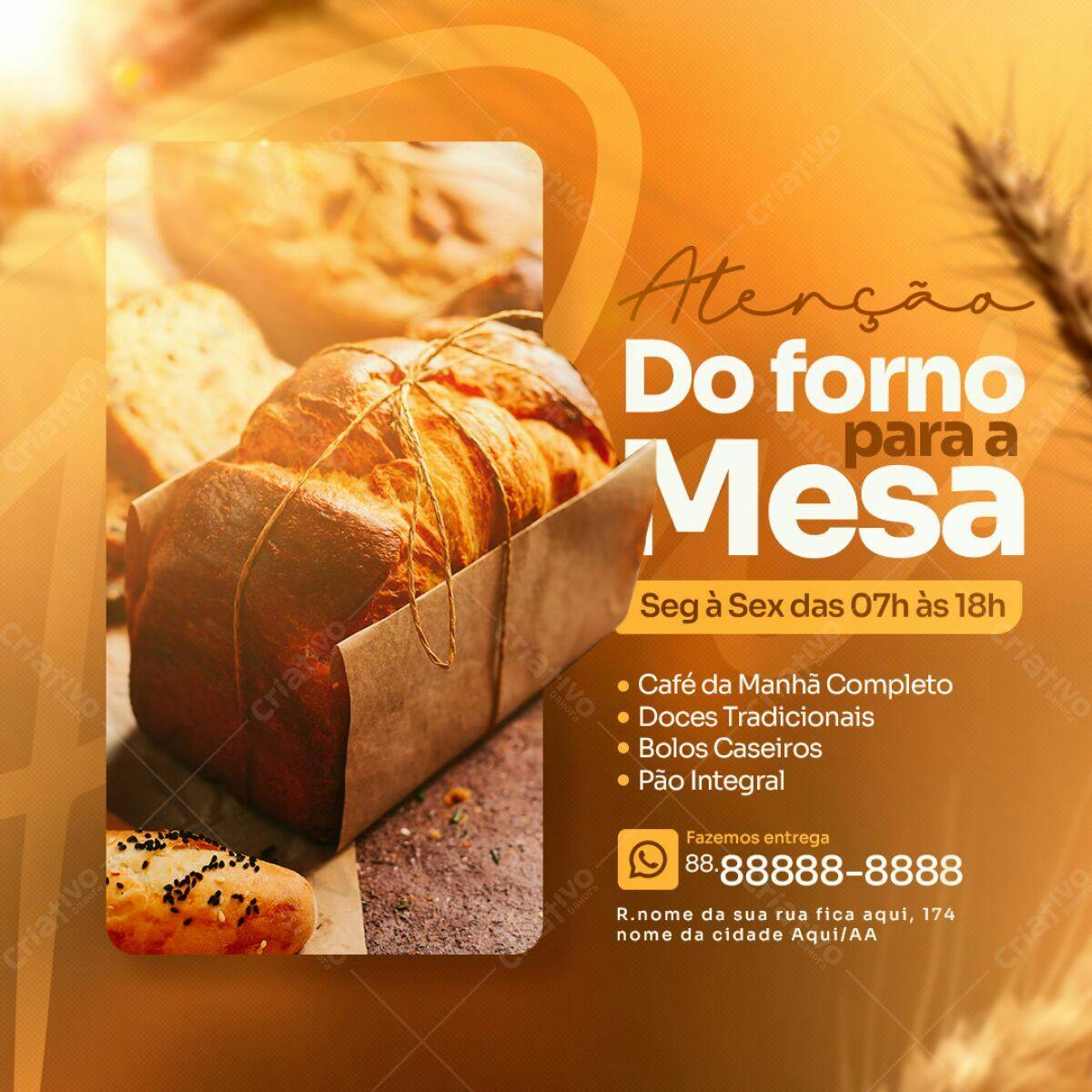 Flyer para Padaria PSD Editável
