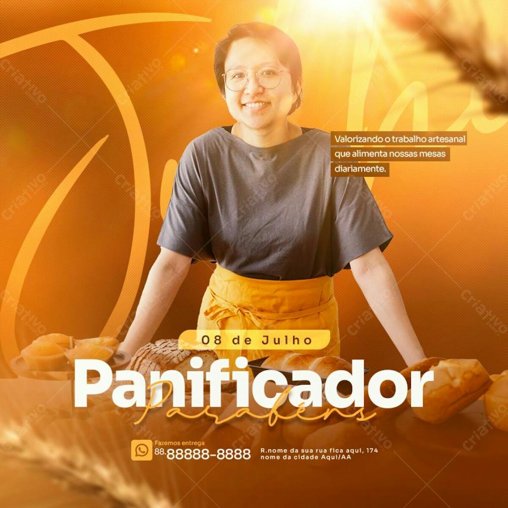 Dia Do Panicador Parabéns Panificadora Social Media Psd