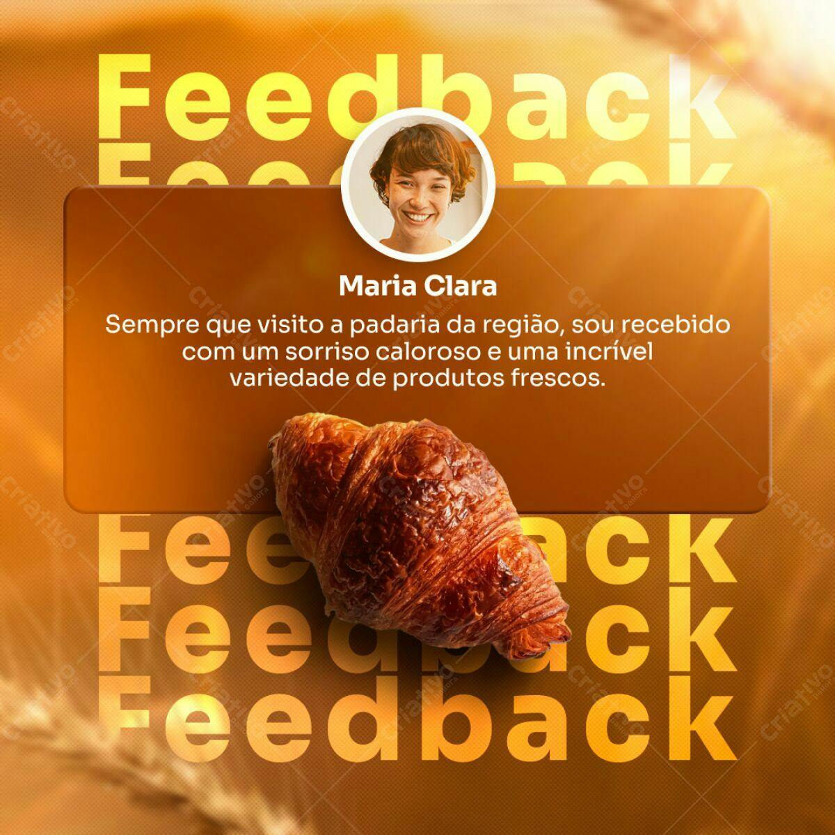 Postagem para Padaria com Croissant PSD Editável