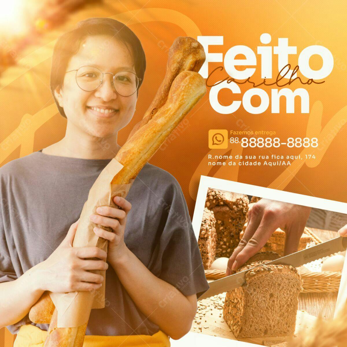 Flyer para Padaria PSD Editável