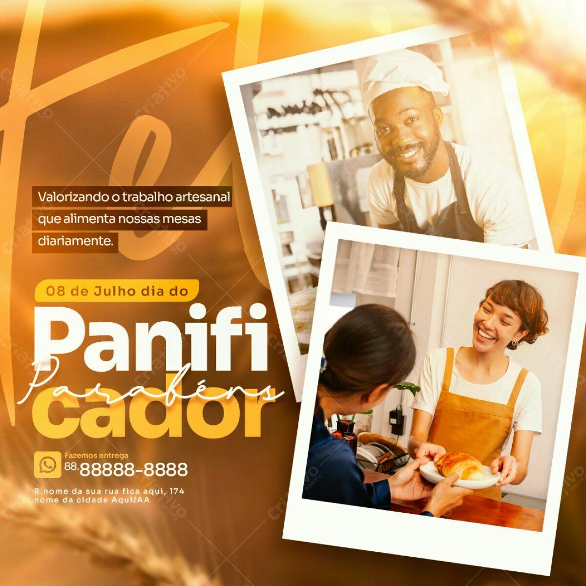 Flyer Dia do Panificador PSD Editável