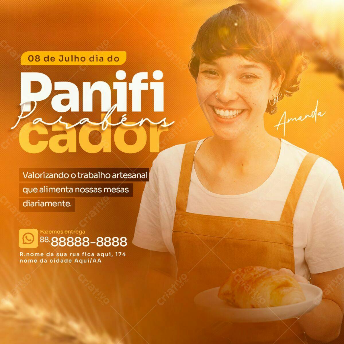 Flyer Dia do Panificador PSD Editável