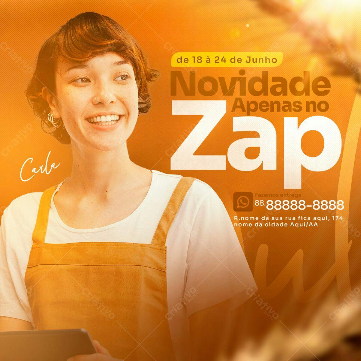 Flyer para Anúncio de Novidade no Zap PSD Editável