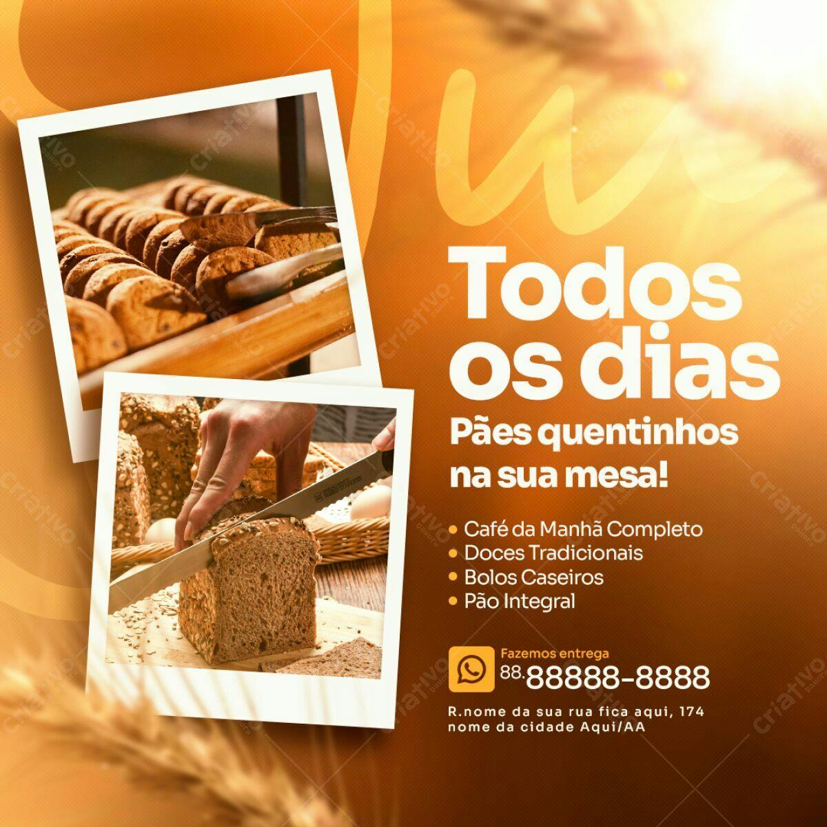 Flyer para Padaria PSD Editável