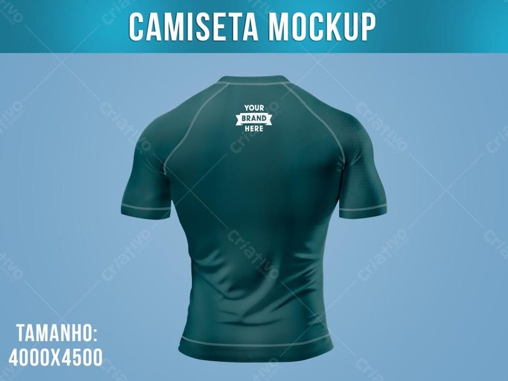 Camiseta Fitness Mockup Manga Curta