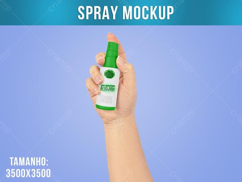 Spray na mão mockup