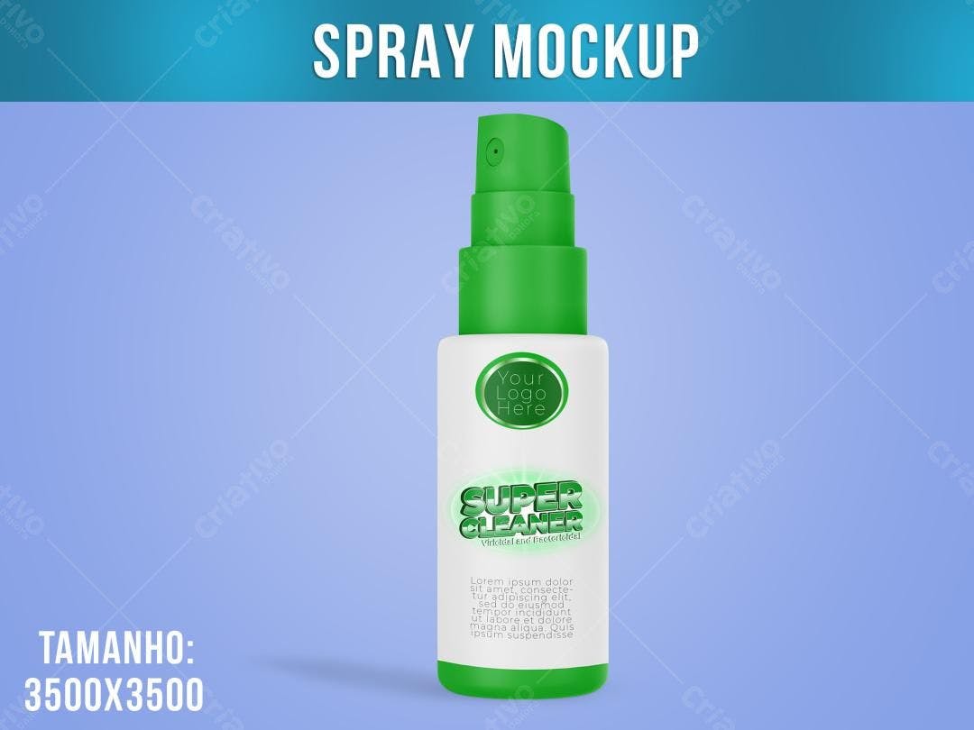 Mockup de Spray Realista: Verde e Branco