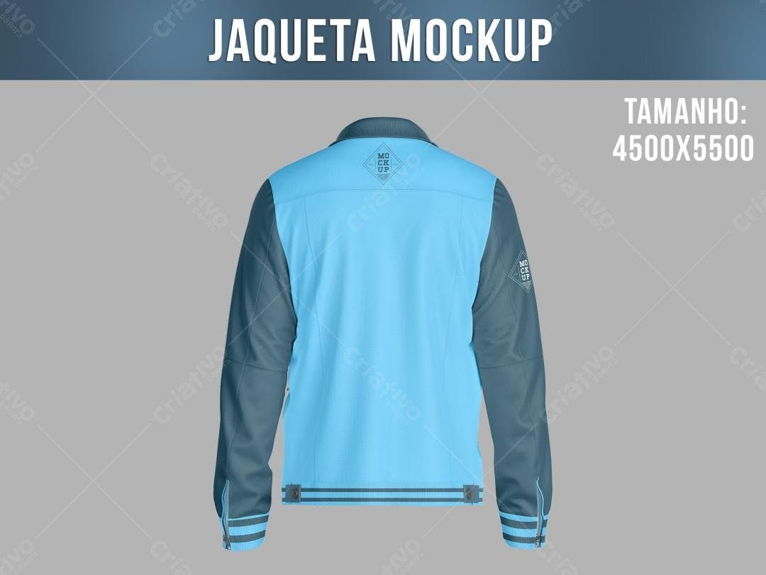 Mockup Jaqueta Azul e Cinza - Estilo Moderno