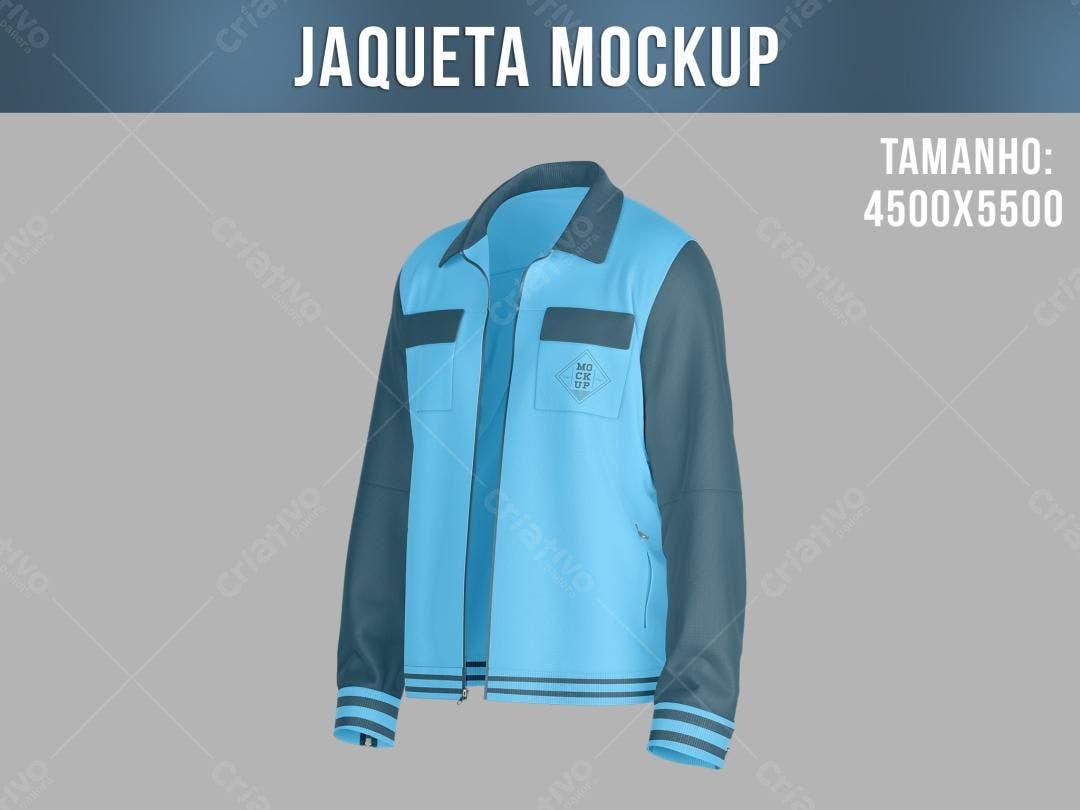 Mockup Jaqueta Azul e Cinza: Design Moderno