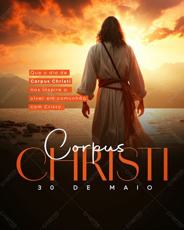 Dia 30 de maio corpus christi social media feed psd