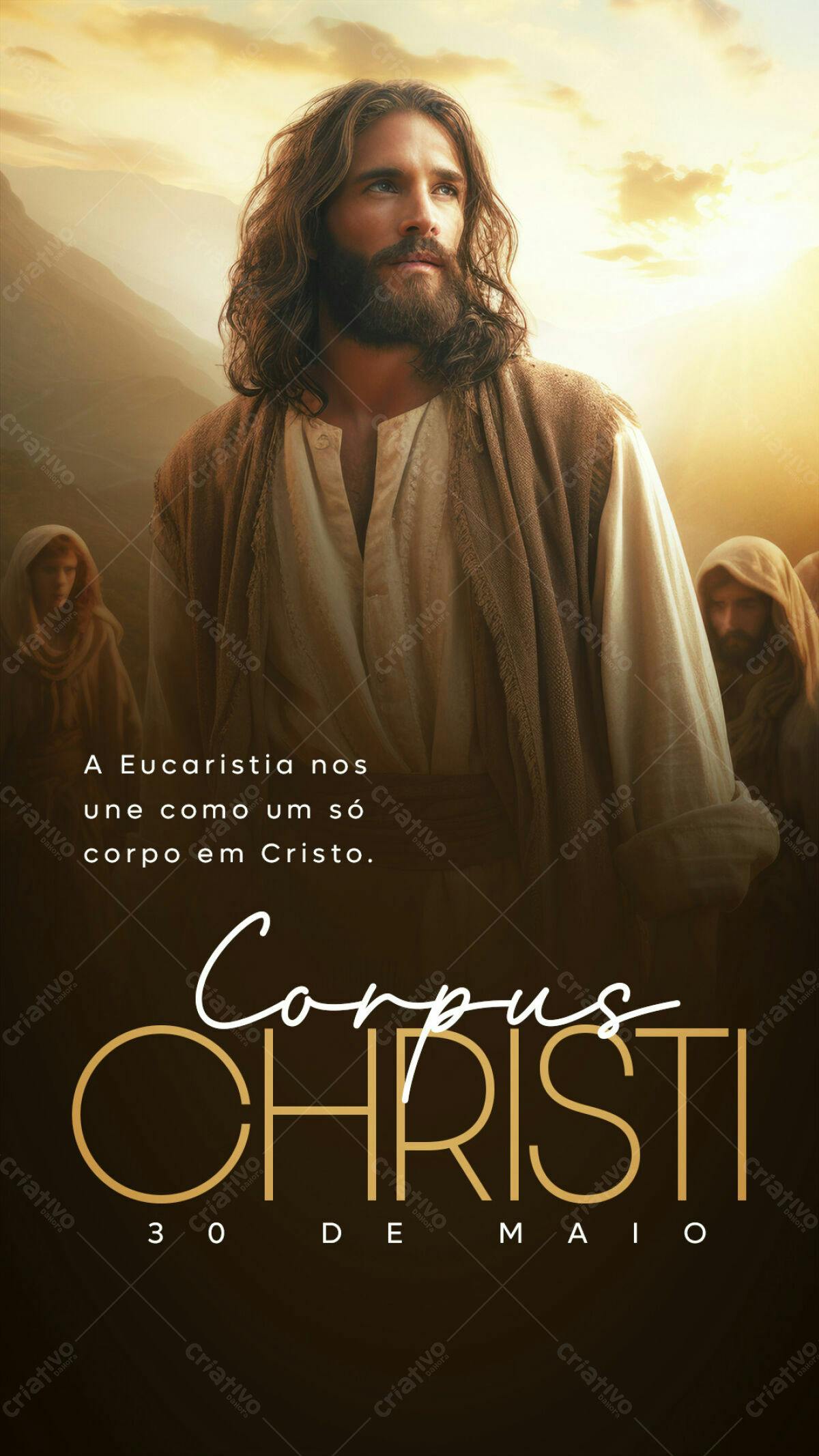 Poster Corpus Christi 30 de Maio PSD Editável