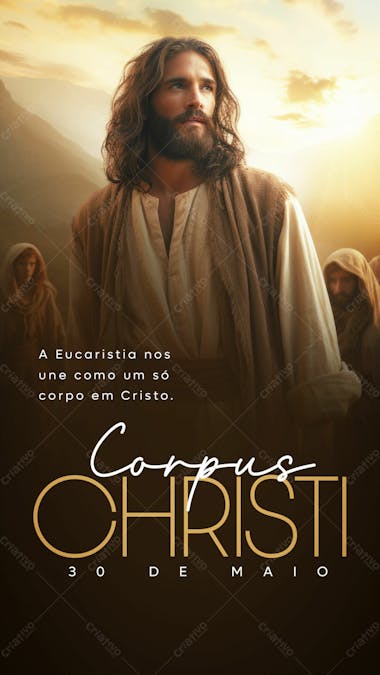 Dia 30 de maio social media corpus christi story psd