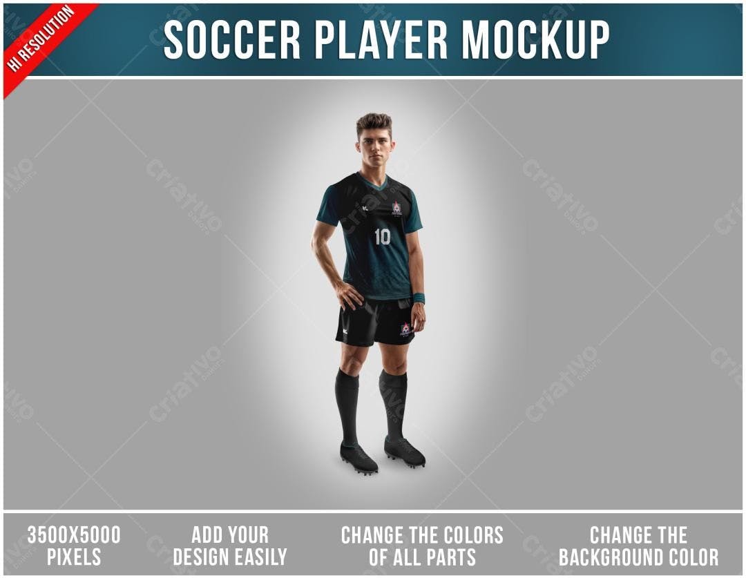Mockup de Uniforme de Futebol Realista