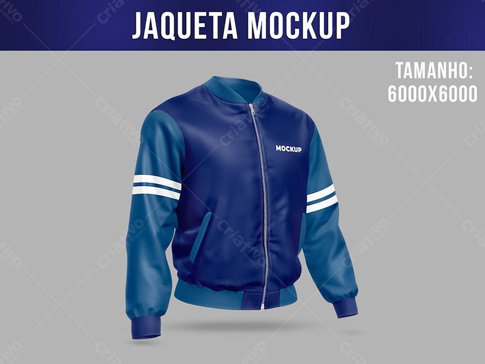 Jaqueta Mockup Manga Longa Vista Lateral