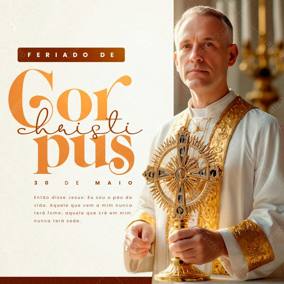 Flyer para o Dia de Corpus Christi PSD Editável