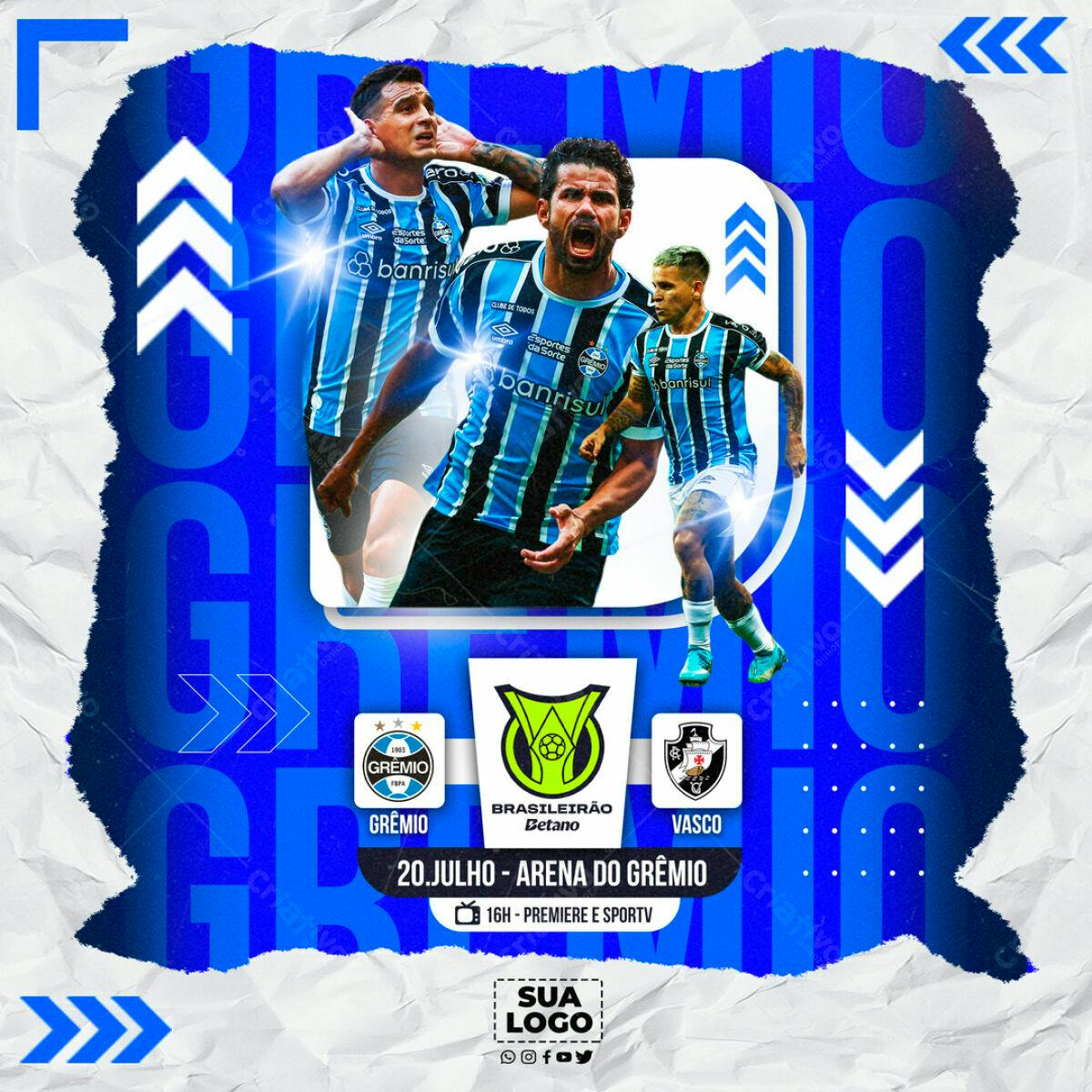 Flyer Grêmio x Vasco PSD Editável
