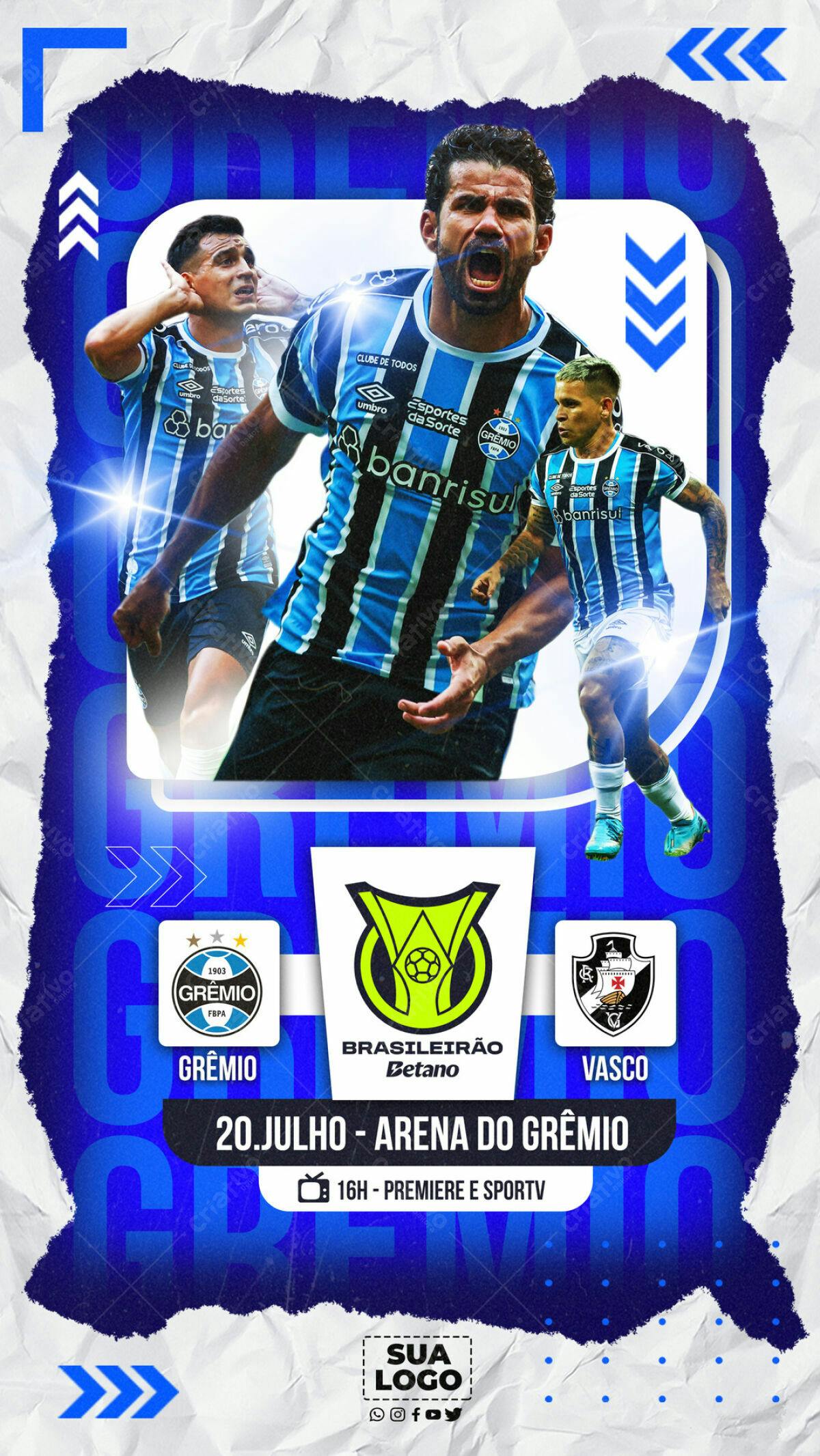 Flyer Grêmio x Vasco PSD Editável