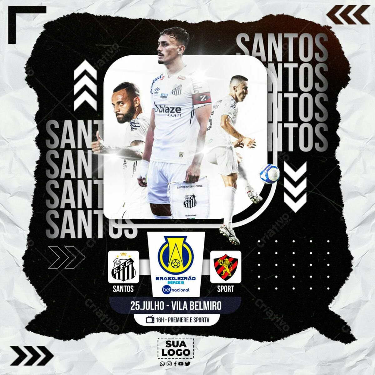 Flyer Santos x Sport Recife PSD Editável