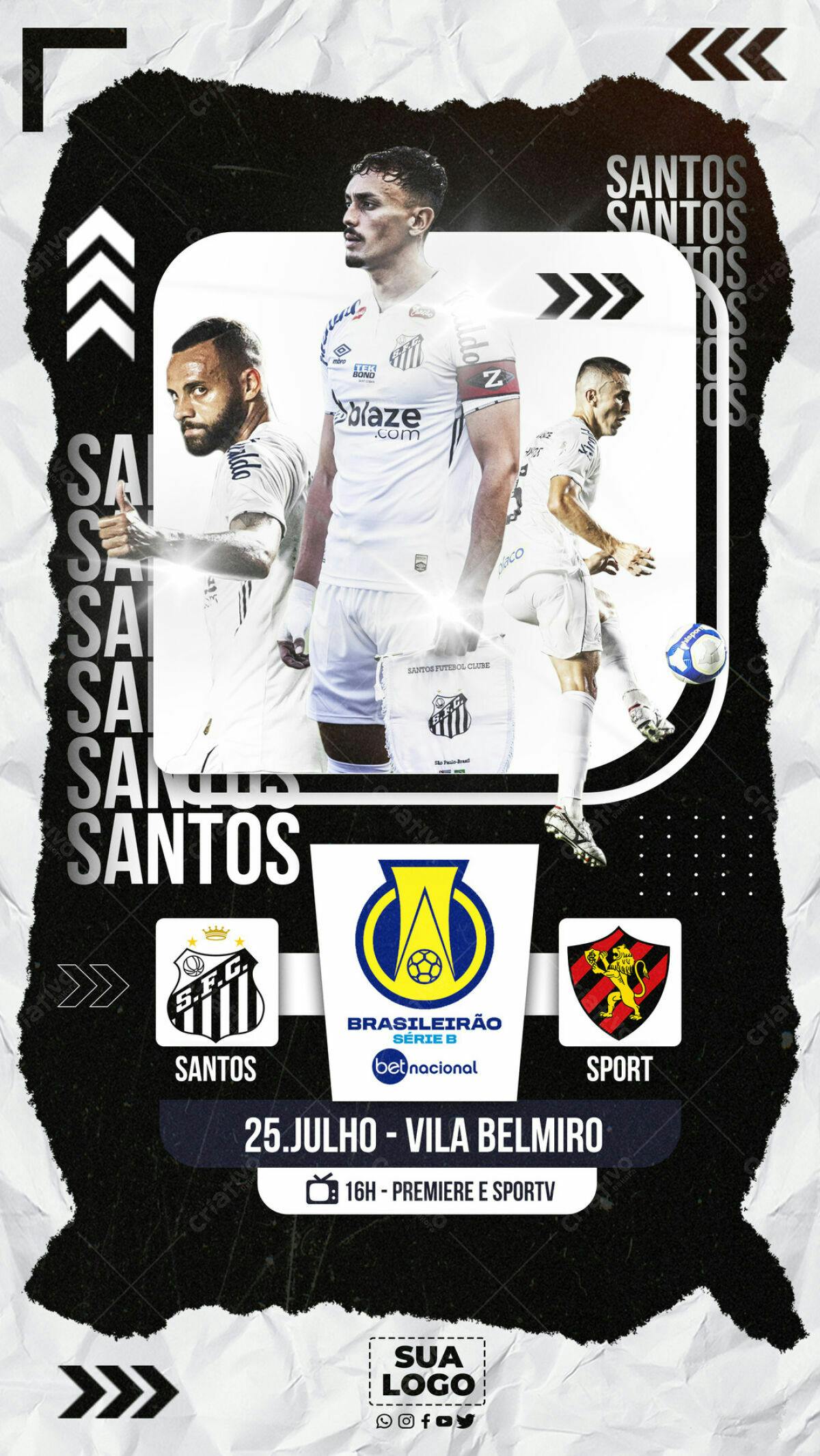 Flyer Santos x Sport Recife PSD Editável