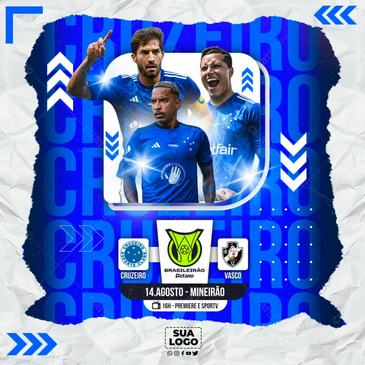 Flyer para Jogo Cruzeiro x Vasco PSD Editável