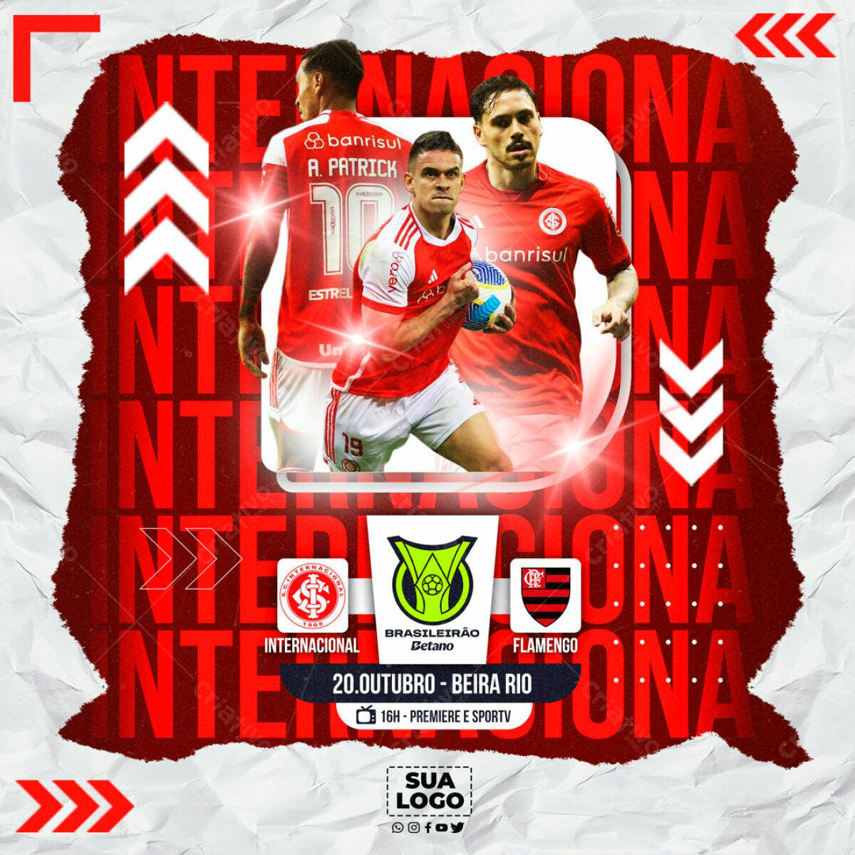 Flyer Internacional x Flamengo PSD Editável