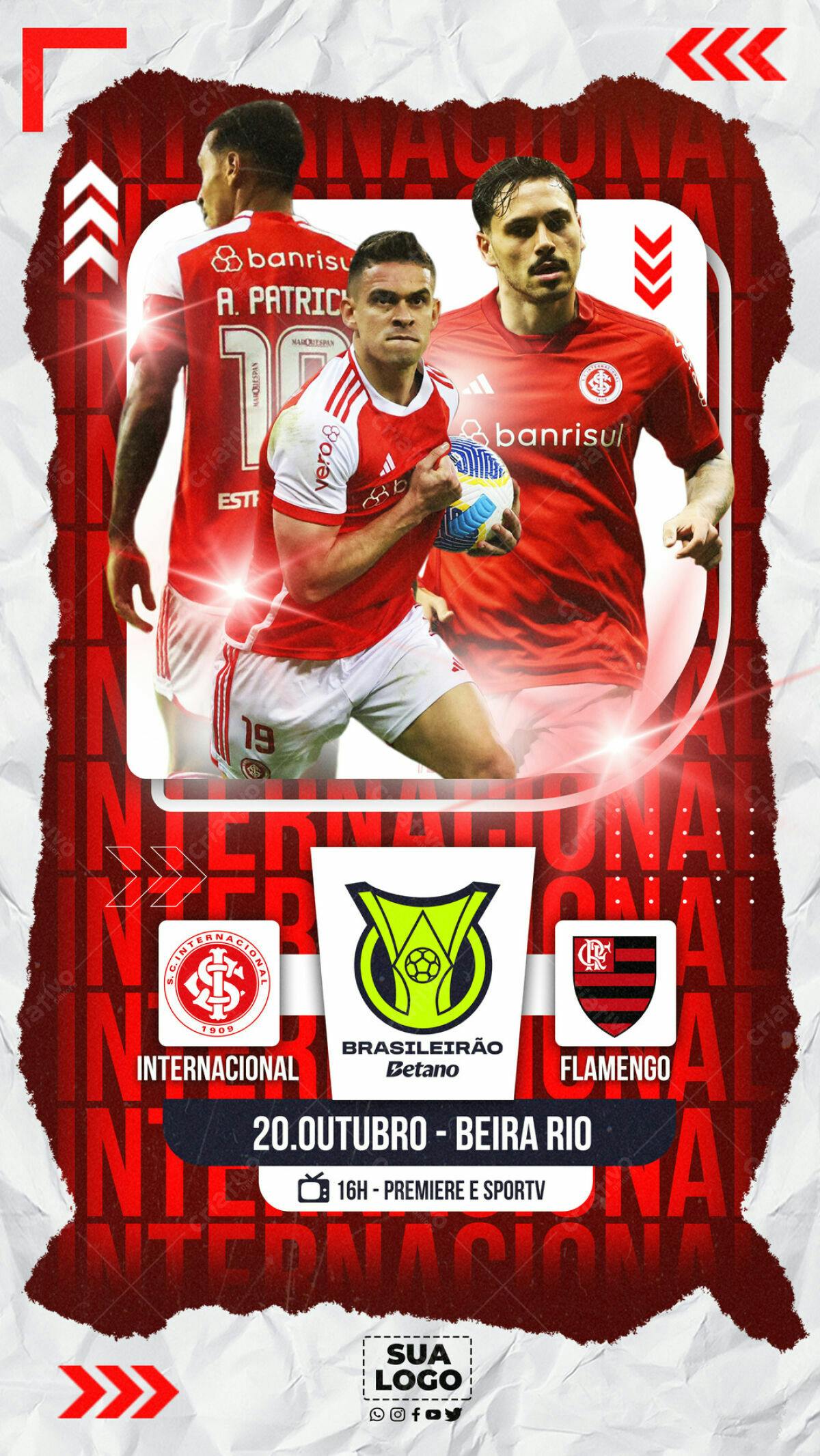 Flyer Internacional x Flamengo PSD Editável