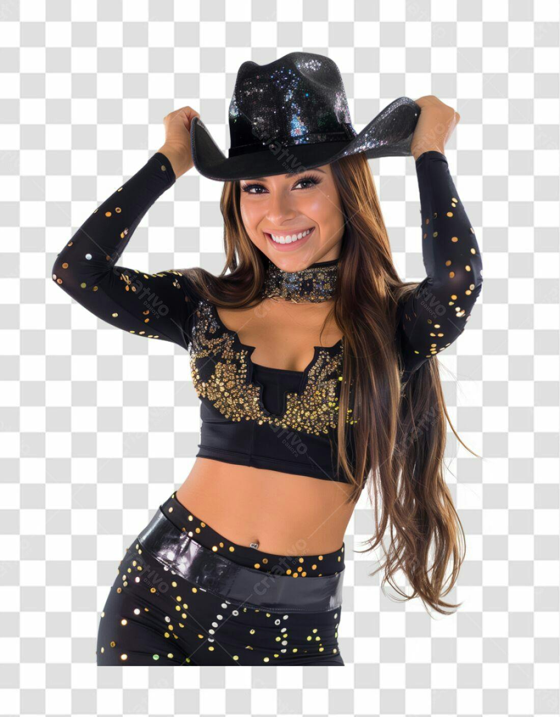 Imagem PNG com fundo transparente Mulher com chapéu country