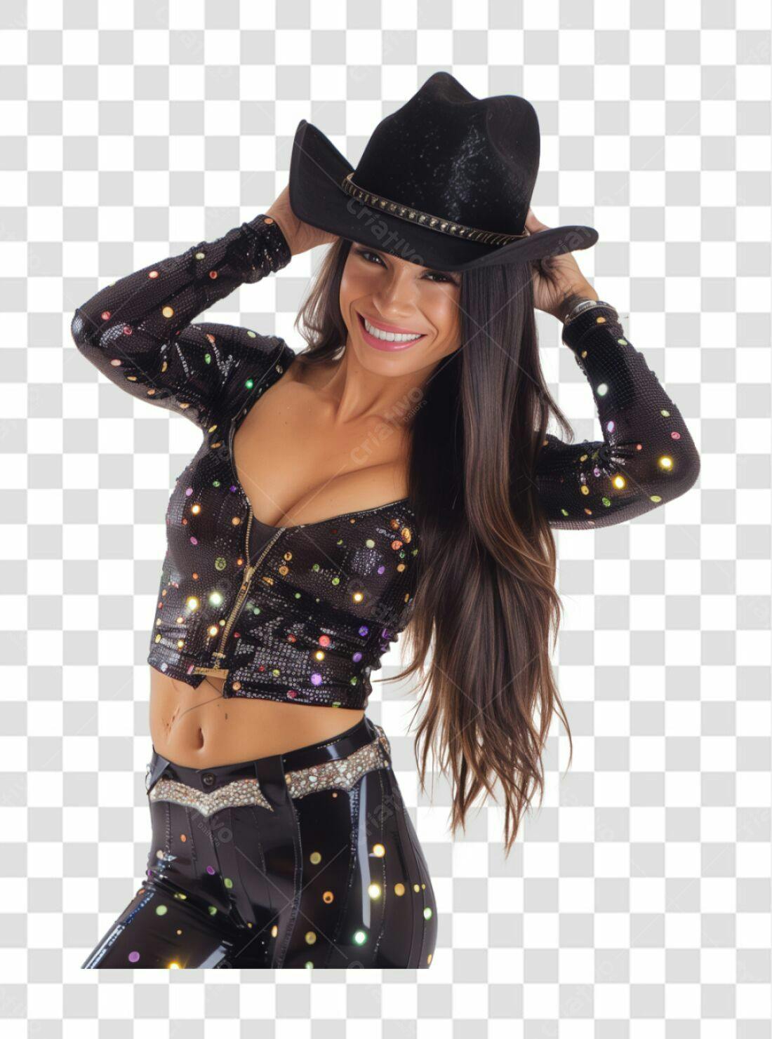 Imagem PNG com fundo transparente Mulher com chapéu country