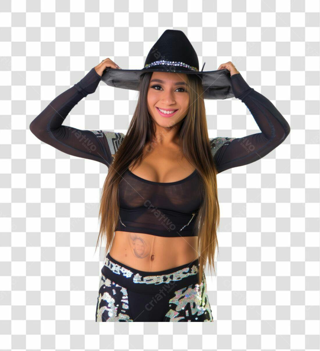 Imagem PNG com fundo transparente Modelo country mulher chapéu