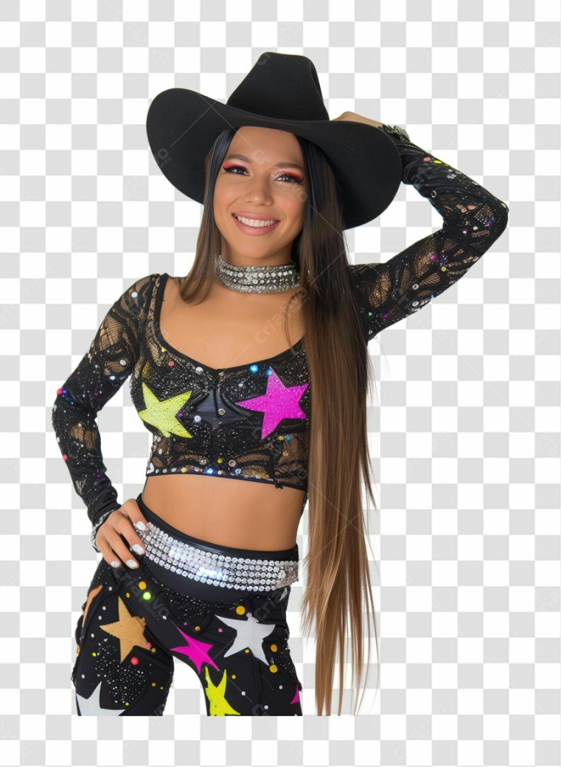 Imagem PNG com fundo transparente Mulher com chapéu country