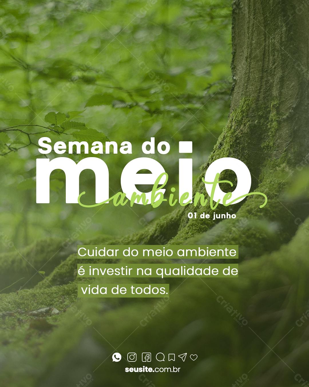 Post para Semana do Meio Ambiente PSD Editável