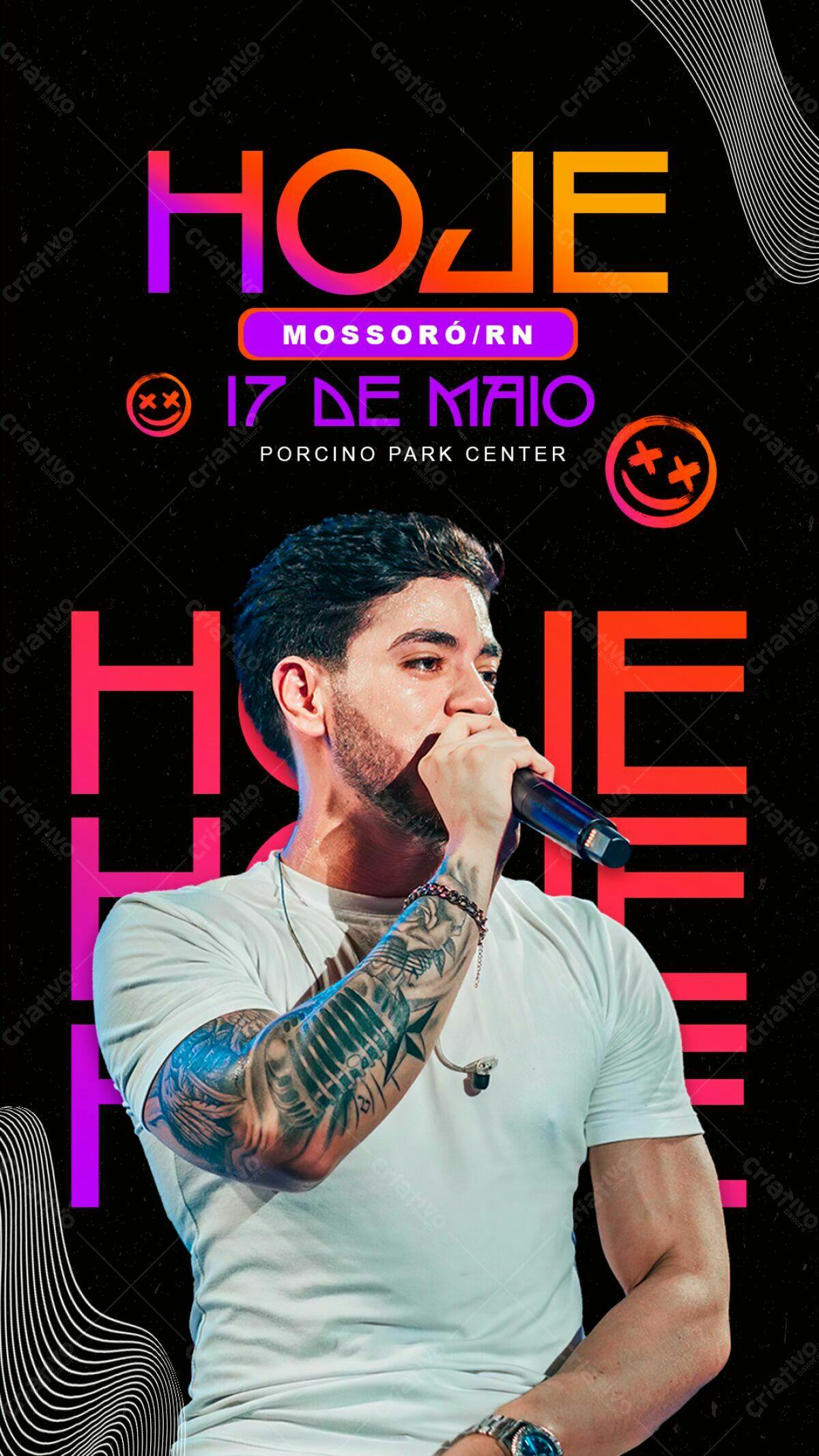 Flyer para Show HOJE em Mossoró PSD Editável