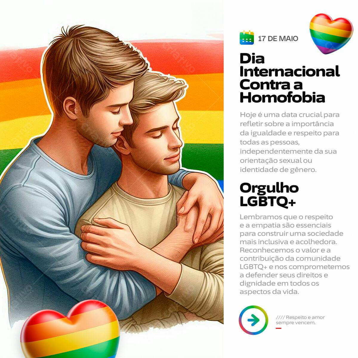 Flyer Dia Internacional Contra a Homofobia PSD Editável
