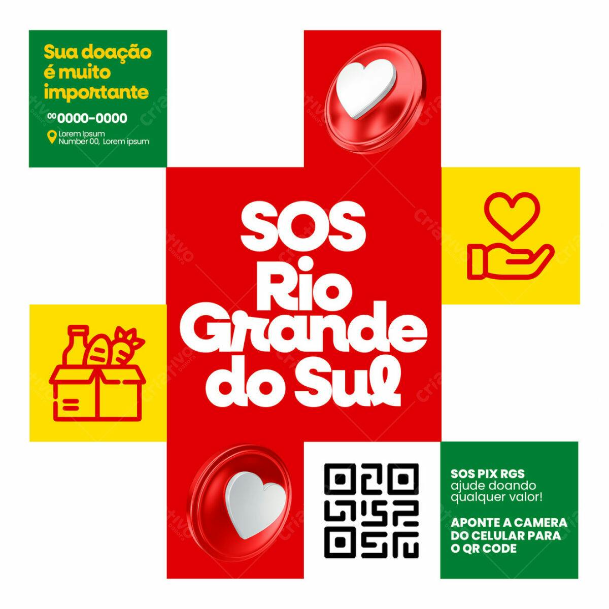 Flyer SOS Rio Grande do Sul PSD Editável