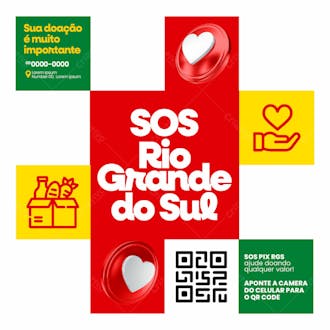 Social media feed template help rio grande do sul in brazil