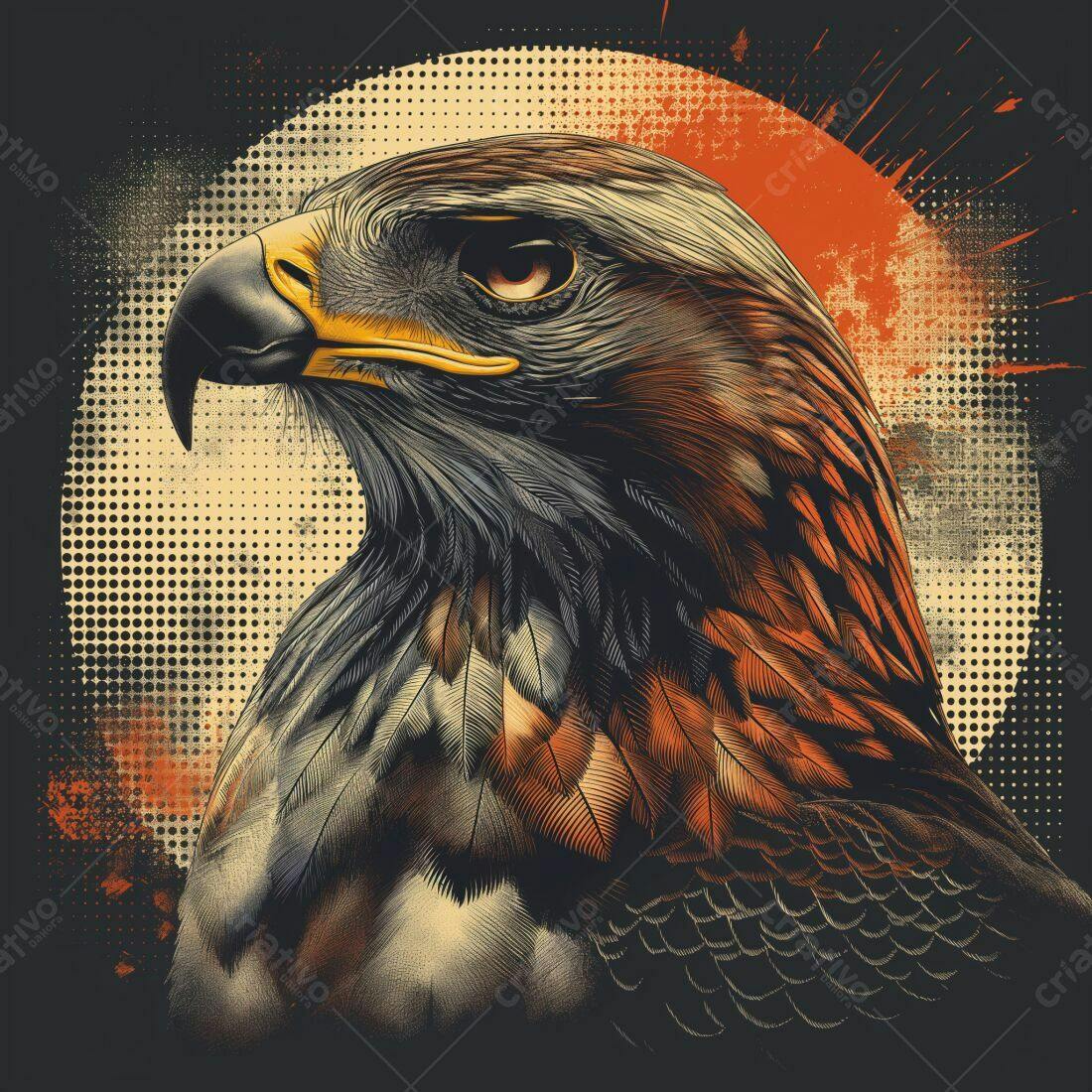 Águia majestosa em fundo grunge