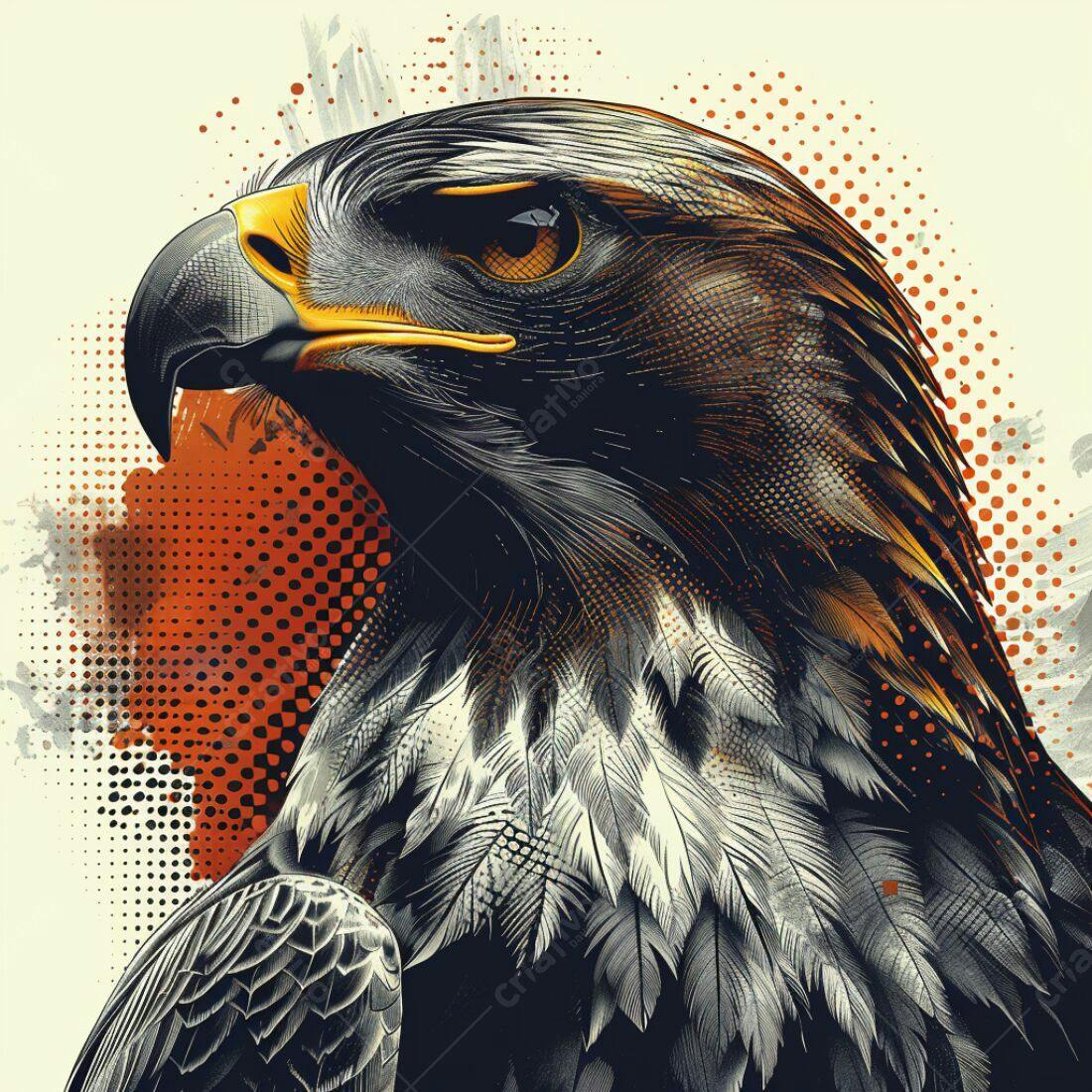 Águia Real desenho detalhado tons escuros