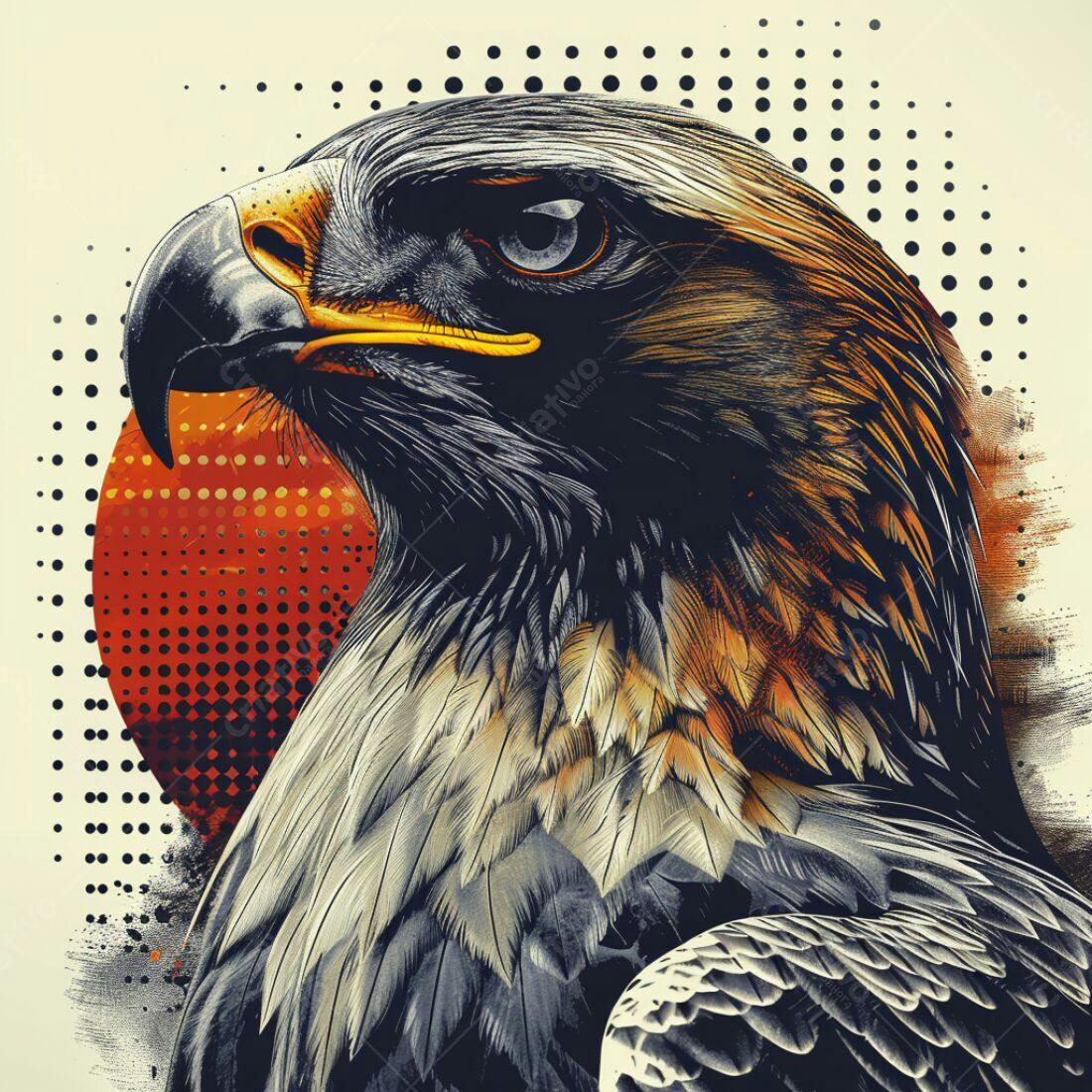 Águia majestosa em estilo abstrato