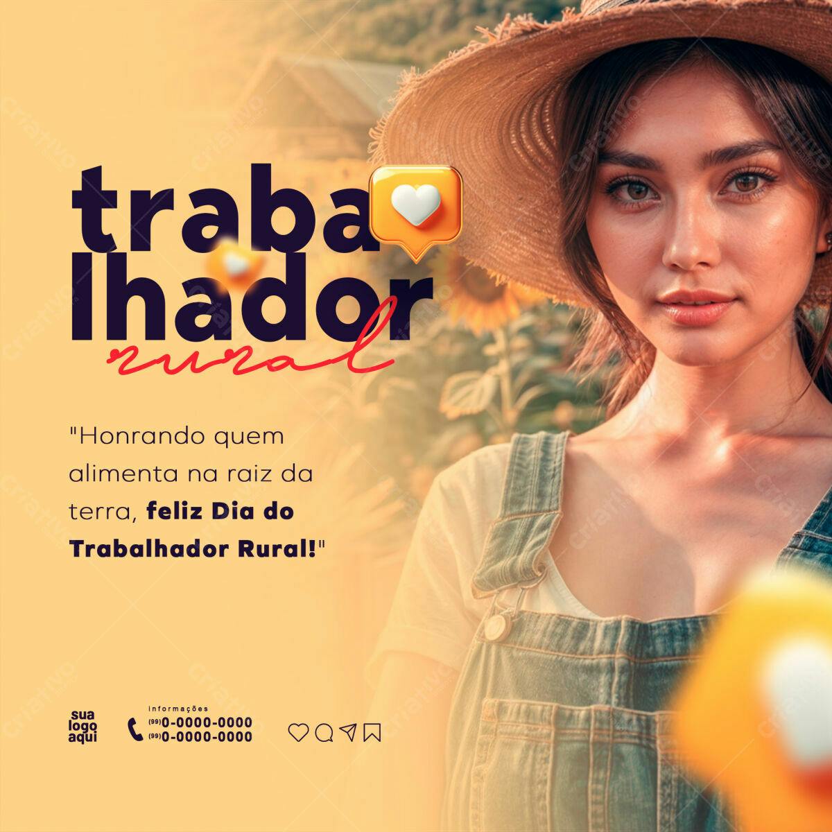 Postagem Dia do Trabalhador Rural PSD Editável