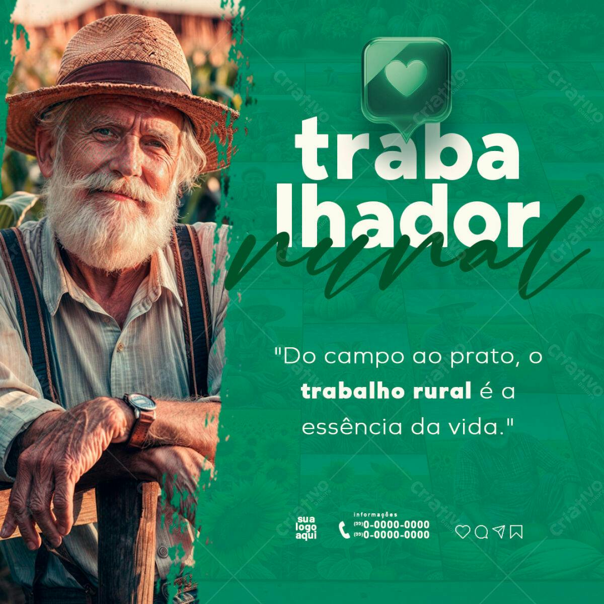 Postagem Dia do Trabalhador Rural PSD Editável