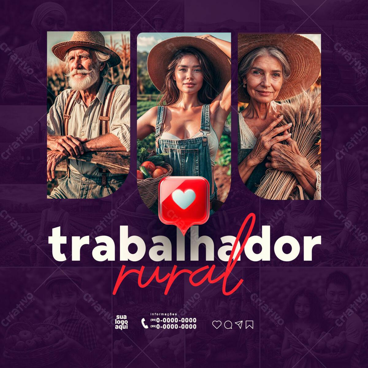 Postagem Dia do Trabalhador Rural PSD Editável