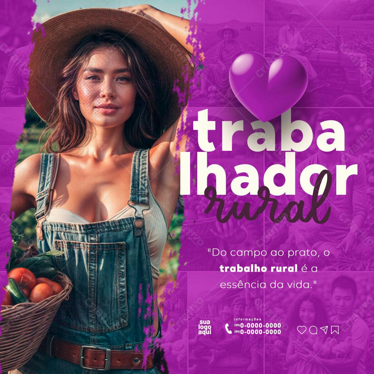 Postagem Dia do Trabalhador Rural PSD Editável