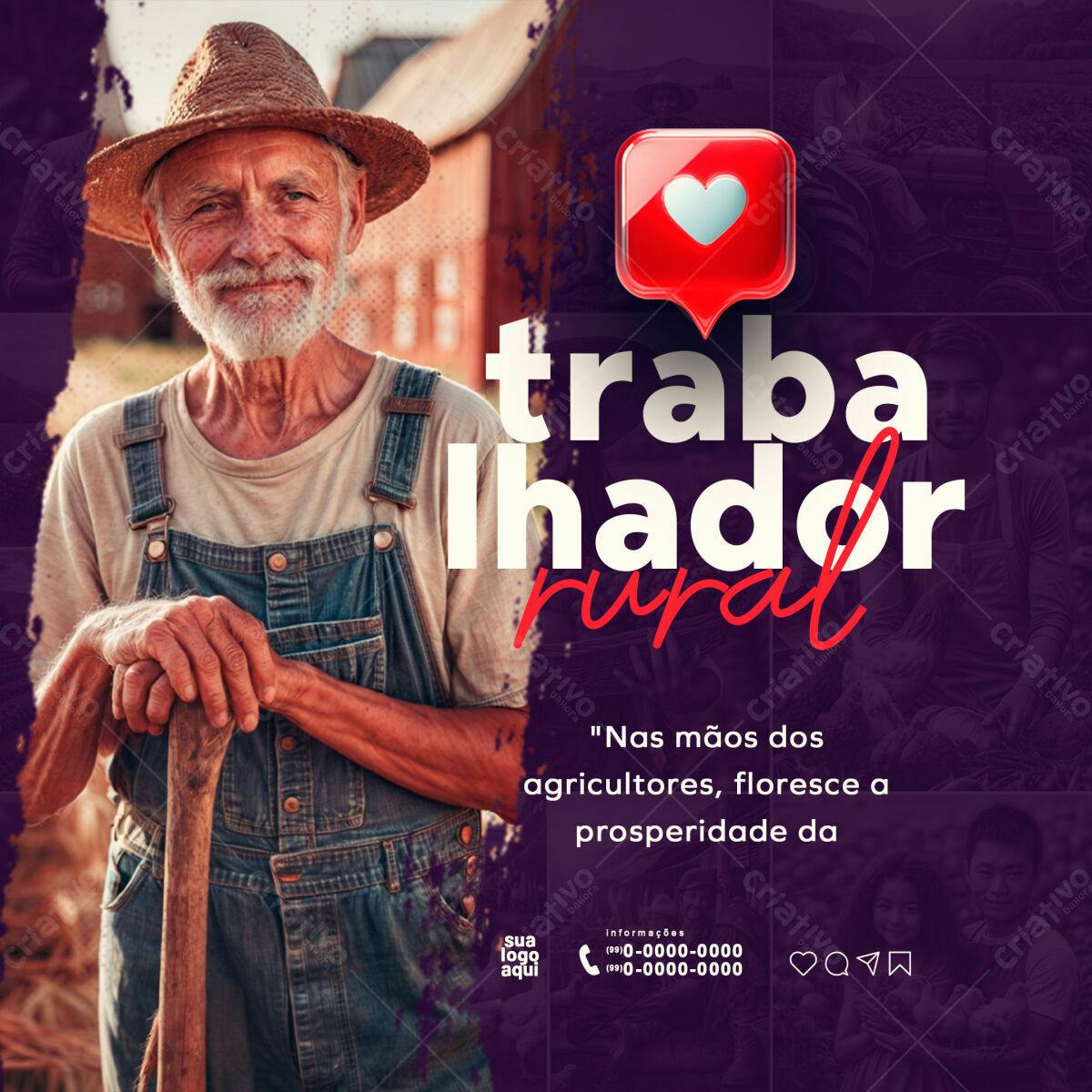 Postagem Dia do Trabalhador Rural PSD Editável