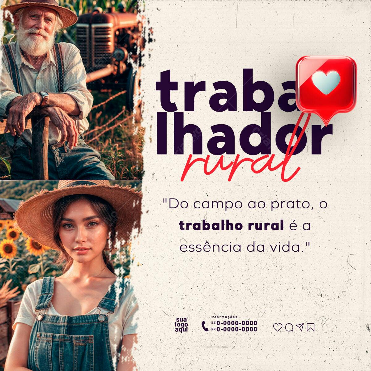 Postagem Instagram Trabalhador Rural PSD Editável