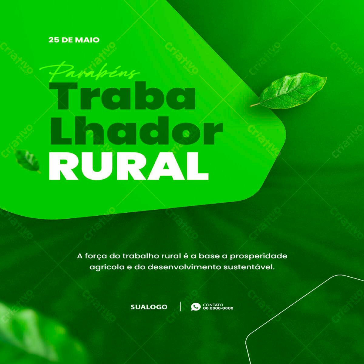 Post para Dia do Trabalhador Rural PSD Editável