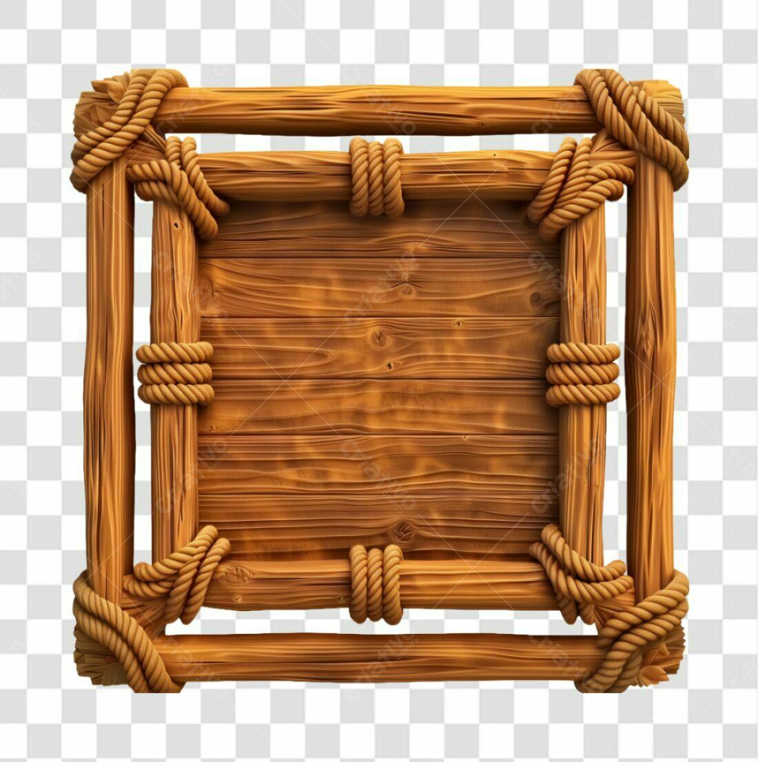 Quadro de madeira PNG com fundo transparente