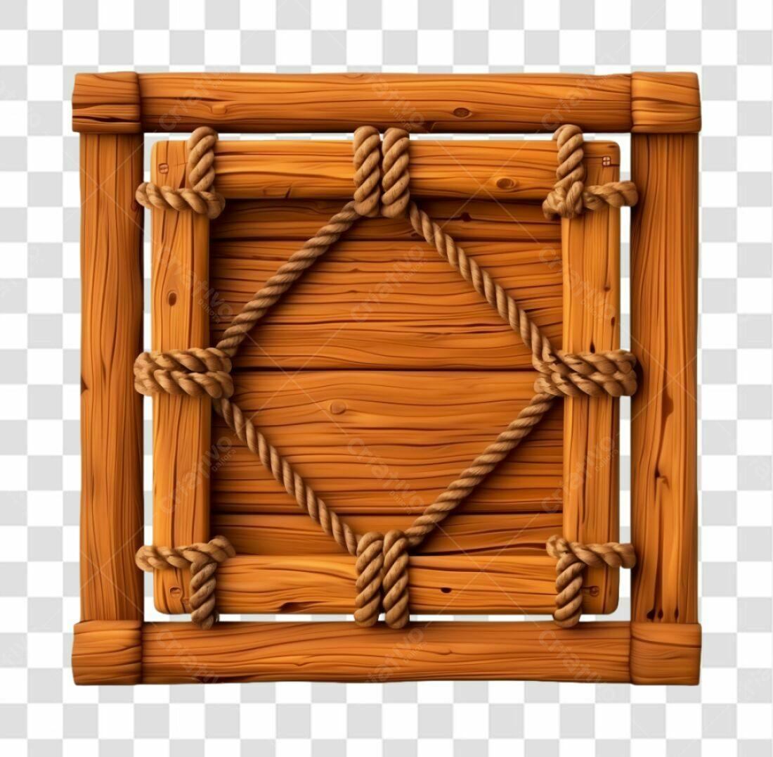 Quadro de madeira PNG com fundo transparente