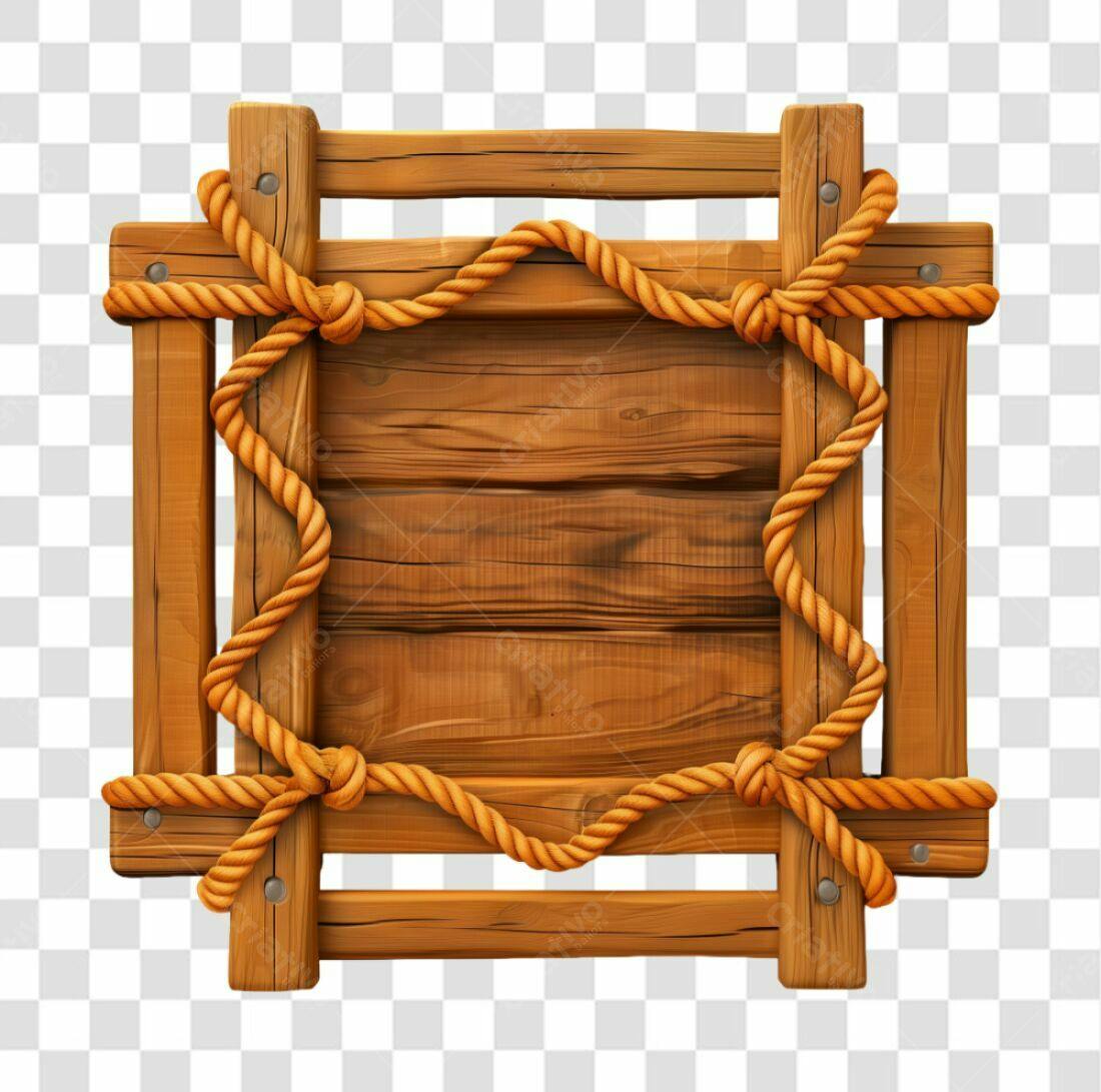 Quadro de madeira PNG com fundo transparente