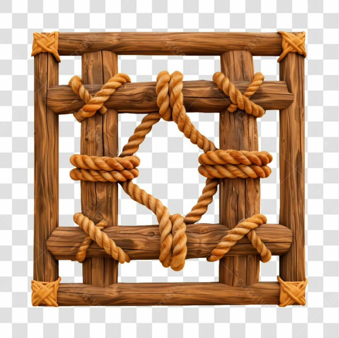 Quadro de Madeira com Cordas PNG com fundo transparente